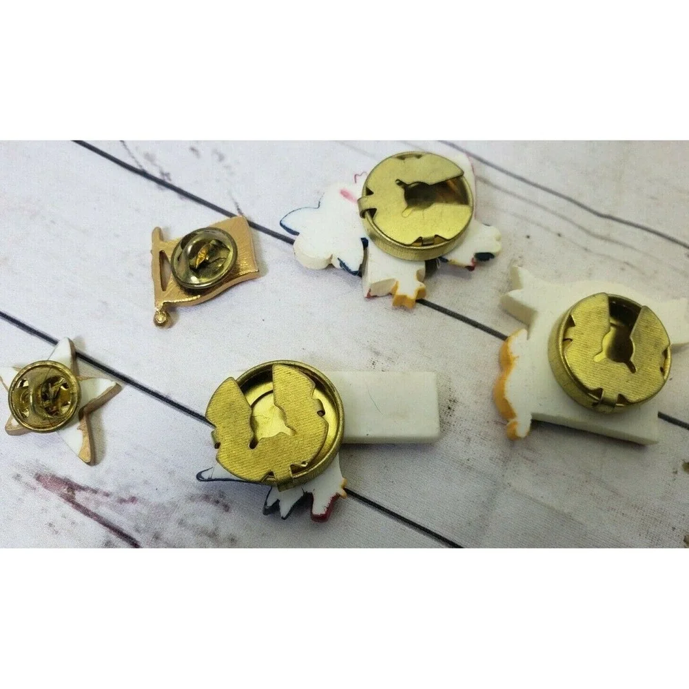 Vintage Lot of 5 American Flag Patriotic Star Old Glory Lapel/Hat Pins USA